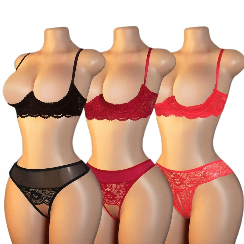 Lace Bralette Set - Sexy Women Lace Cutout Lingerie Set