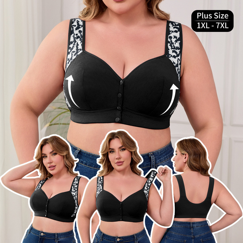 Wirefree Bra Comfort - XL-7XL Plus Size Front Buckle Bra