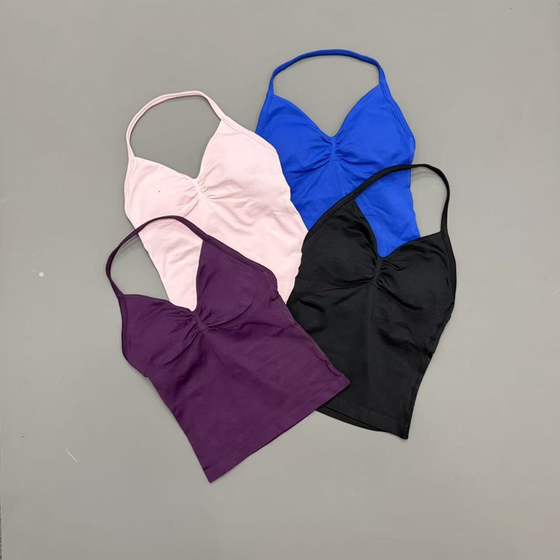 Gym Women Sports Tank Top Seam - Sports Bra Racerback ulasan dan harga