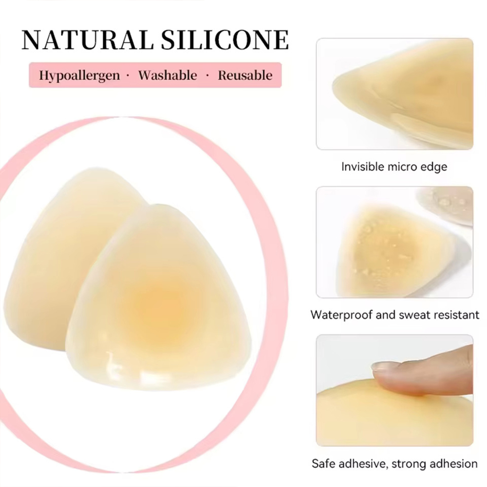 Silicone Triangular Nipple Cov - Backless Bra Sticky ulasan dan harga