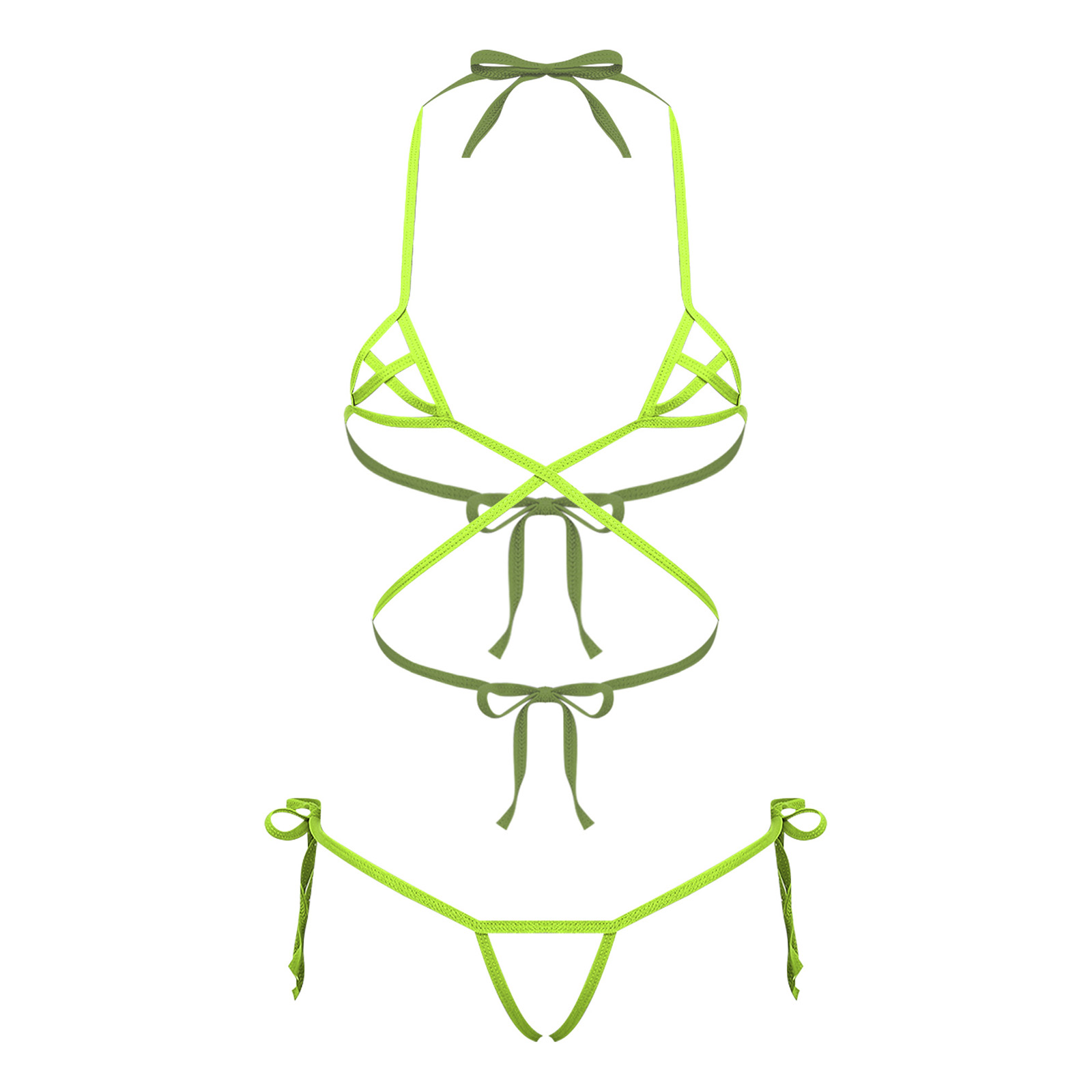 Womens Lingerie See Through Bi - Lace Bralette Set ulasan dan harga