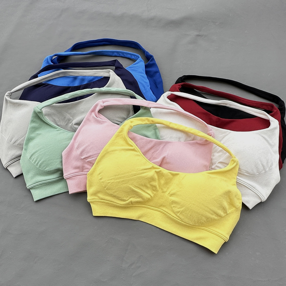Sports Bra Women Seamless Halt - Plunge Bra Push Up ulasan dan harga