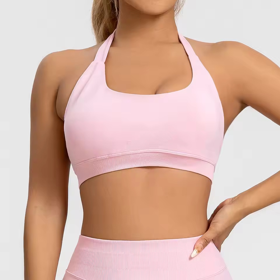Sports Bra Women Seamless Halt - Plunge Bra Push Up ulasan dan harga