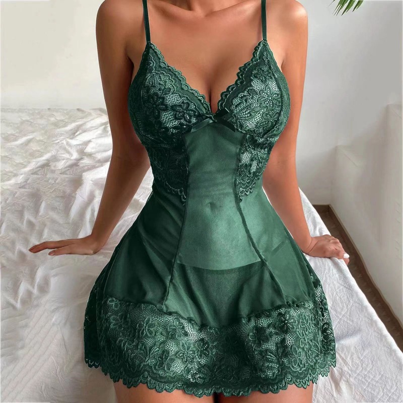 Sensual Lace & Tulle Sleepwear - Lace Bralette Set ulasan dan harga