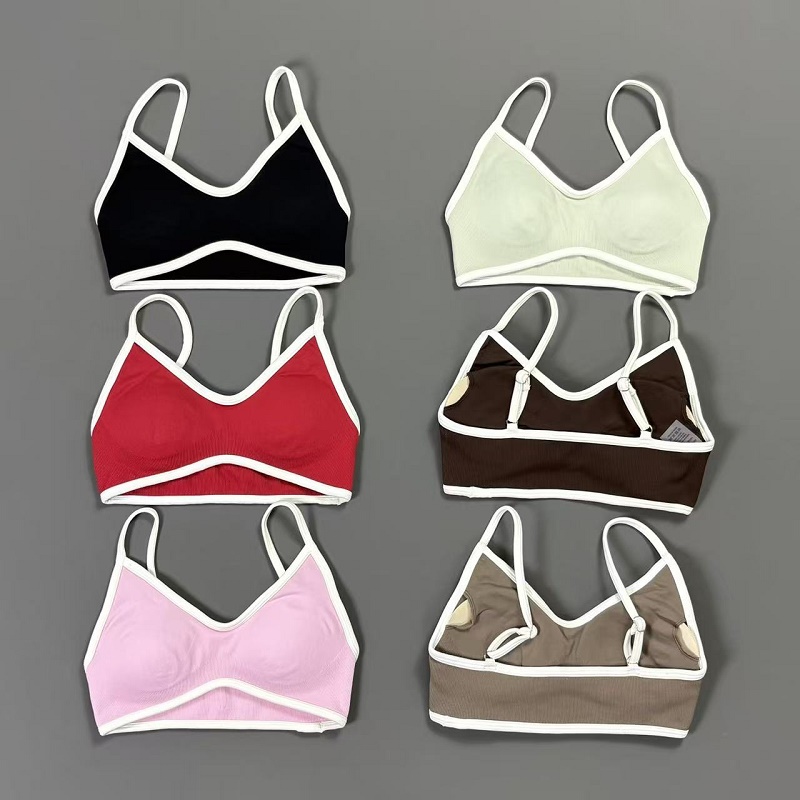 Women Contrastline Yoga Bra V  - Sports Bra Racerback ulasan dan harga