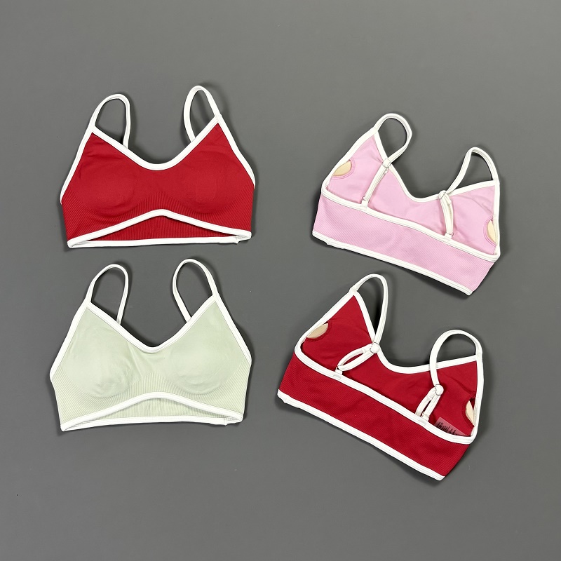 Women Contrastline Yoga Bra V  - Sports Bra Racerback ulasan dan harga