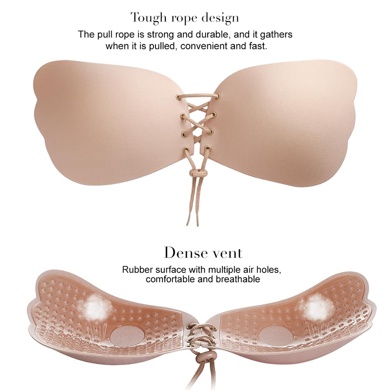1/2 Pairs Women Summer Backles - Plunge Bra Push Up ulasan dan harga
