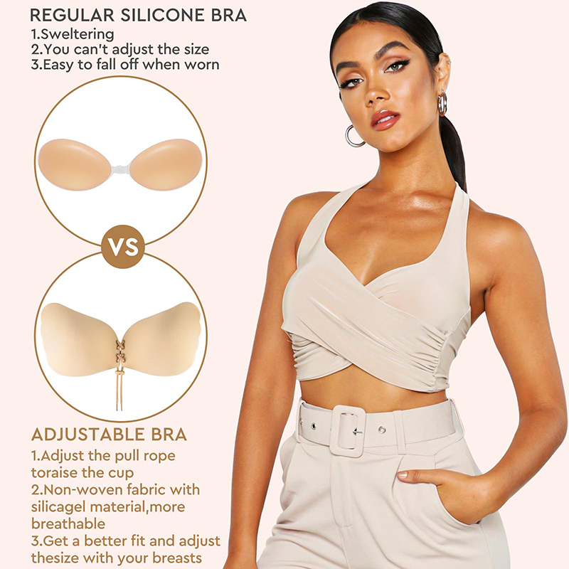 1/2 Pairs Women Summer Backles - Plunge Bra Push Up ulasan dan harga