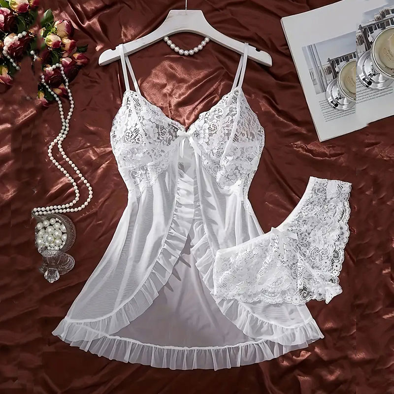 Soft Sheer Nighty Pajamas Hots - Sheer Mesh Bra ulasan dan harga