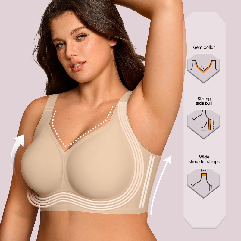 Plus Size Wireless Jelly Bra W - Plunge Bra Push Up ulasan dan harga