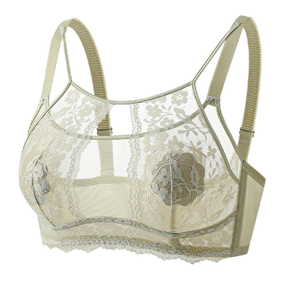 Fashion Mesh Flower Wireless D - Sheer Mesh Bra ulasan dan harga