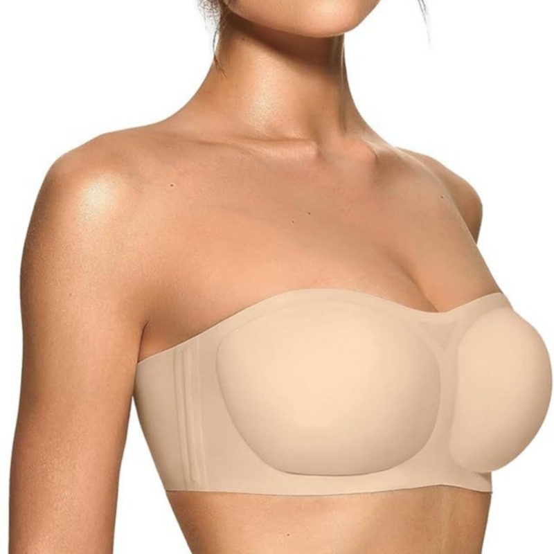 Women's Strapless Bra with Pus - Wirefree Bra Comfort ulasan dan harga